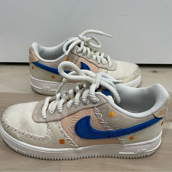 Women’s Nike Air Force 1 '07 'LA Flea' Anniversary Edition Size 7.5 Blue Orange - Picture 8 of 12